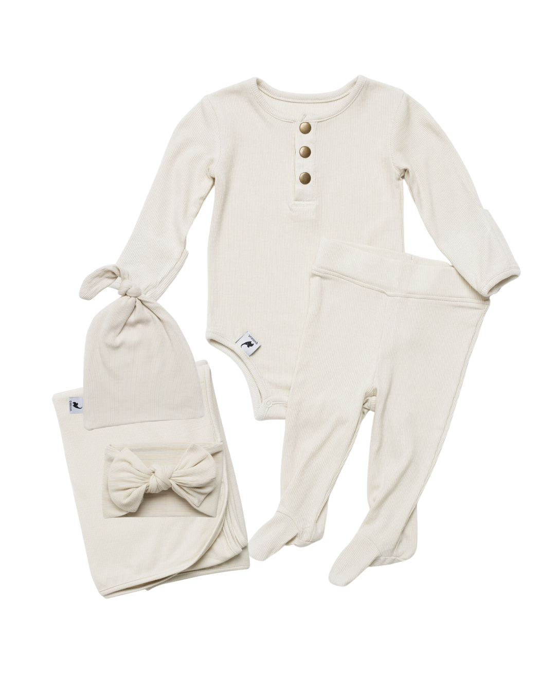 Oatmeal ribbed newborn essential bundle (two piece set)