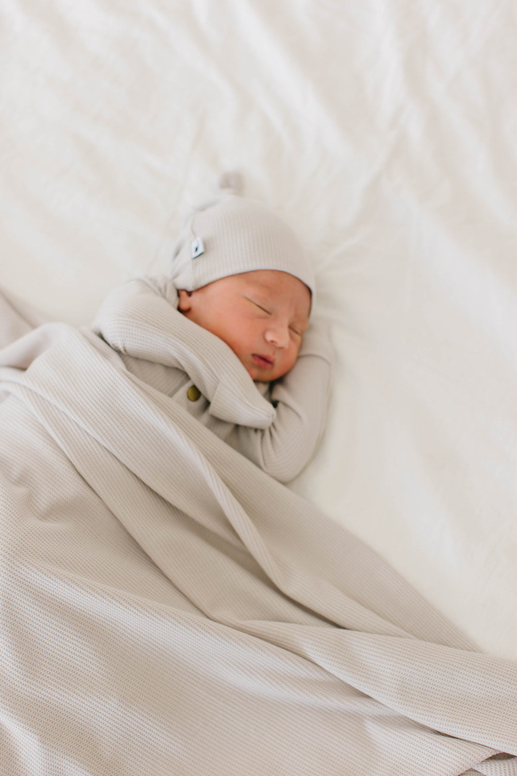 Grey Waffle Swaddle & Hat Bundle