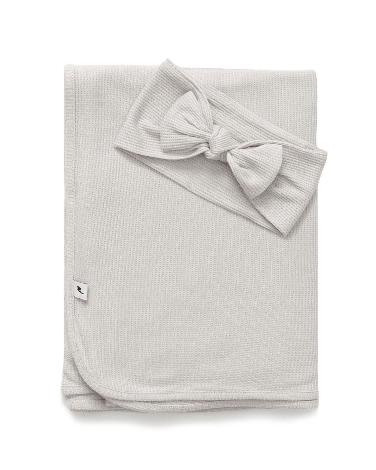 Grey Waffle Swaddle & Headband Bundle