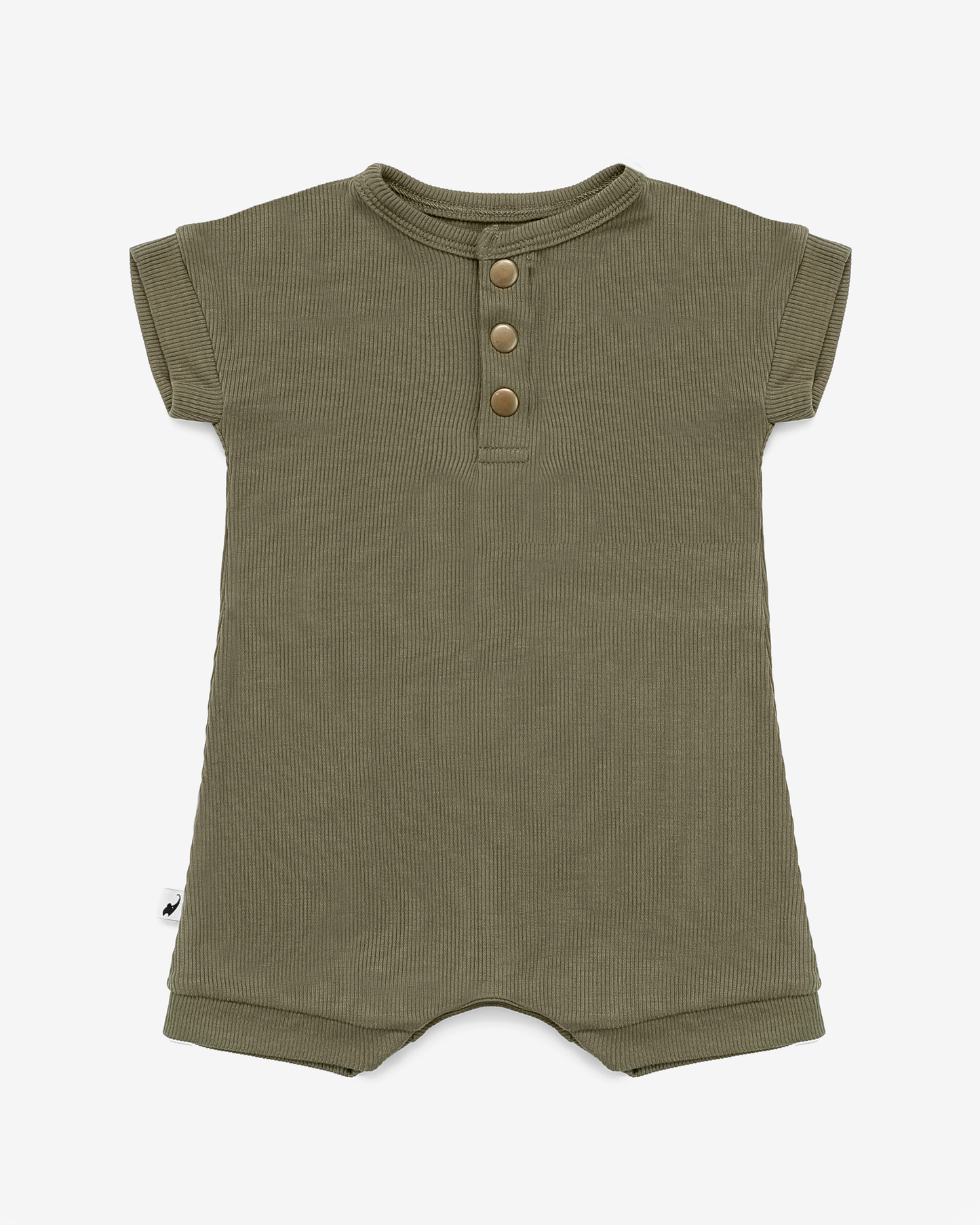 Olive Ribbed Romper