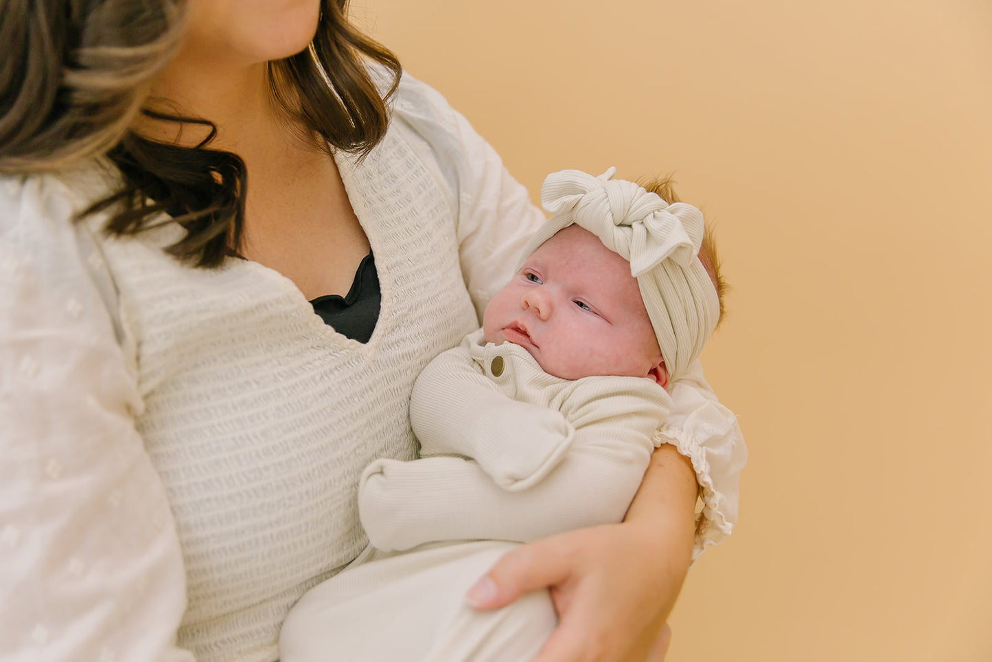 Oatmeal Ribbed Knit Headband & Sleeper Bundle