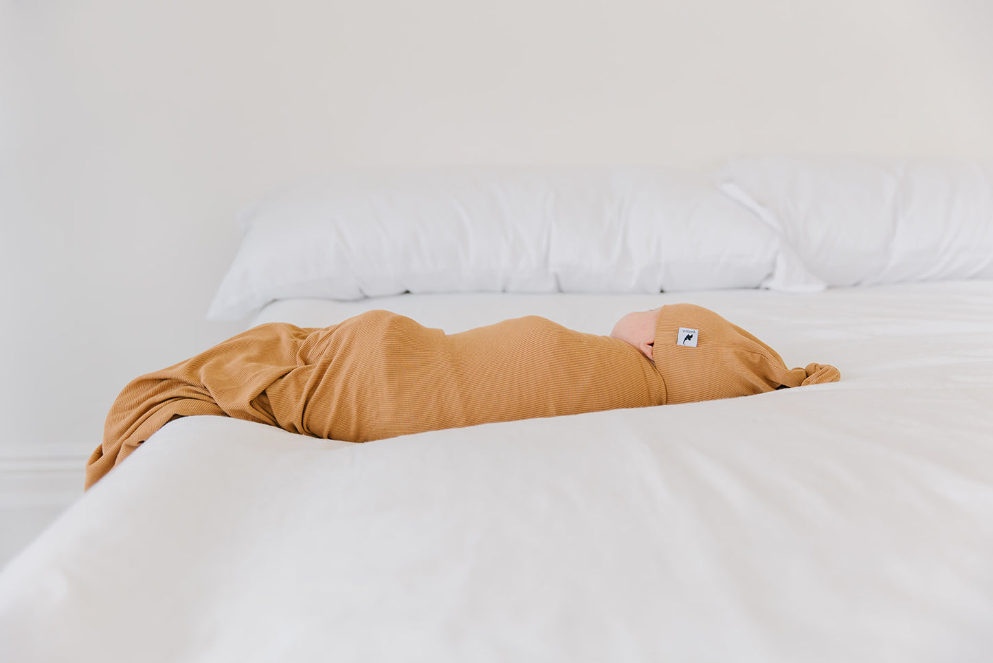 Camel ribbed newborn essential bundle (knotted sleeper)