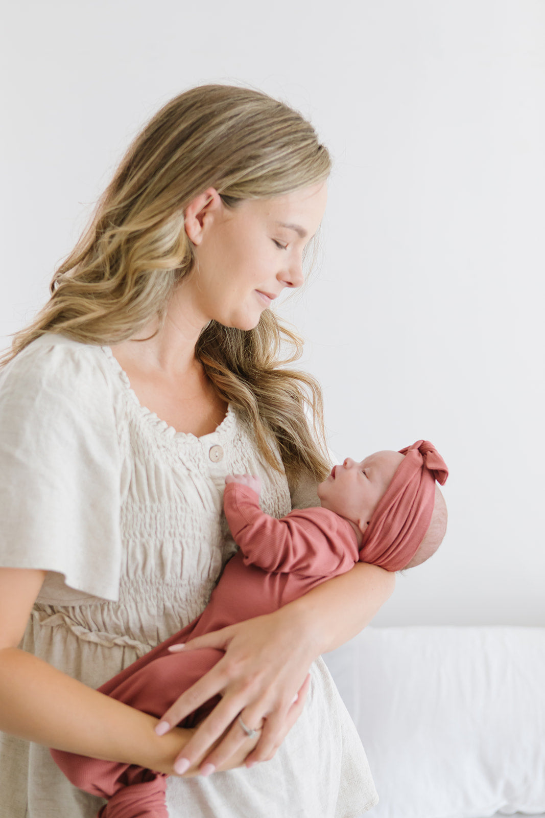 Rose Ribbed Knit Headband & Sleeper Bundle