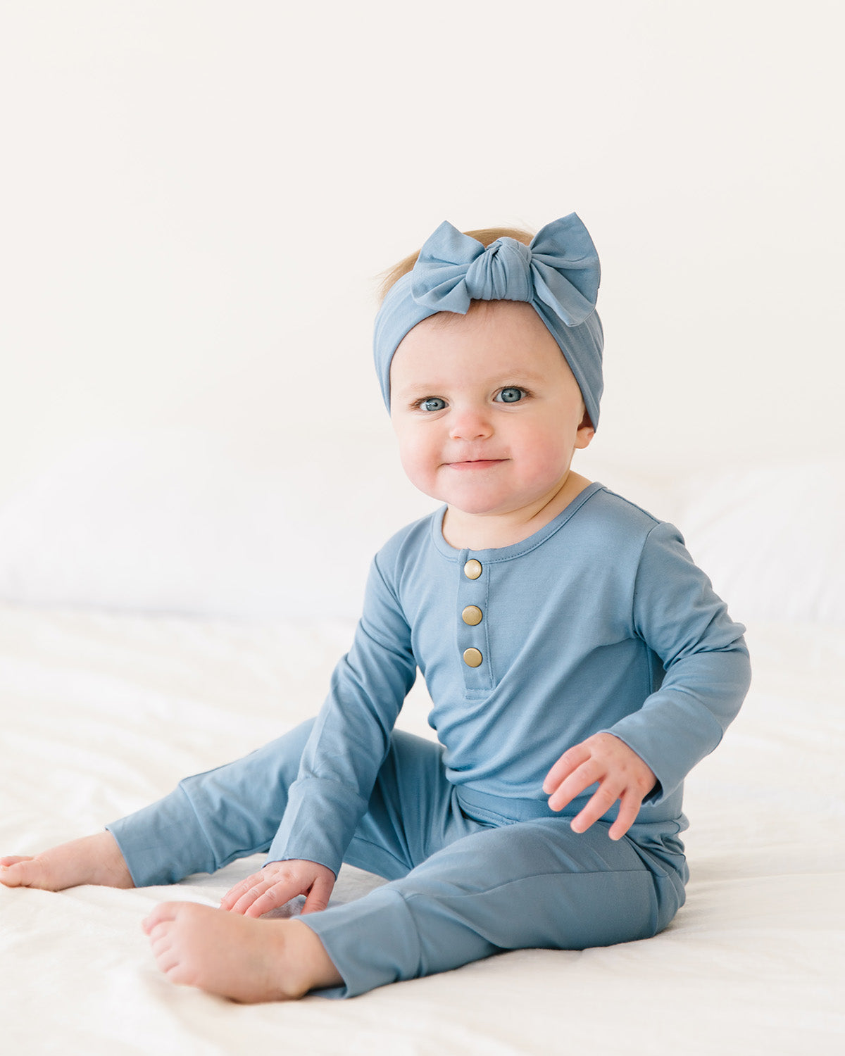 cozy two piece set for baby with matching headband