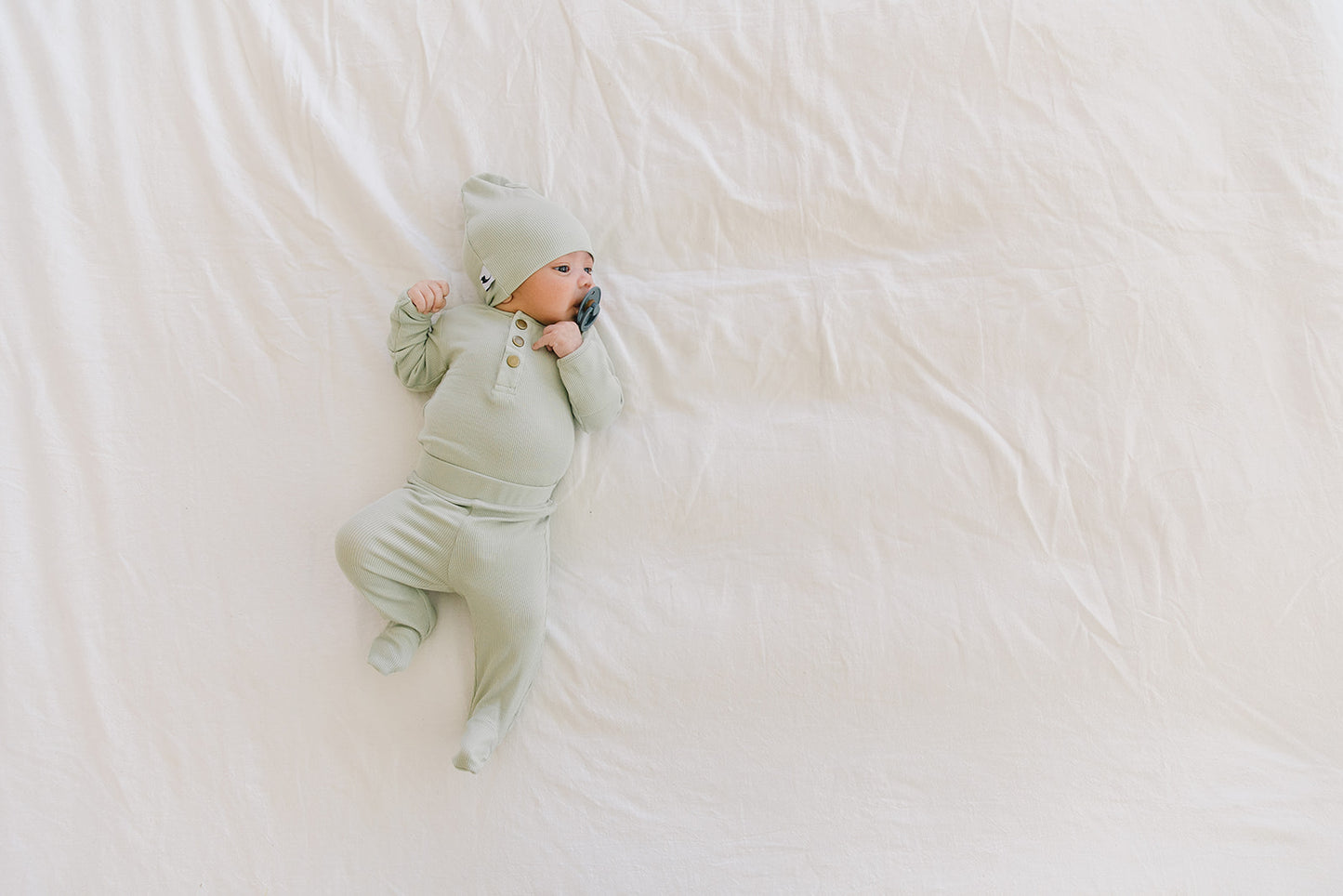 sage ribbed two-piece set