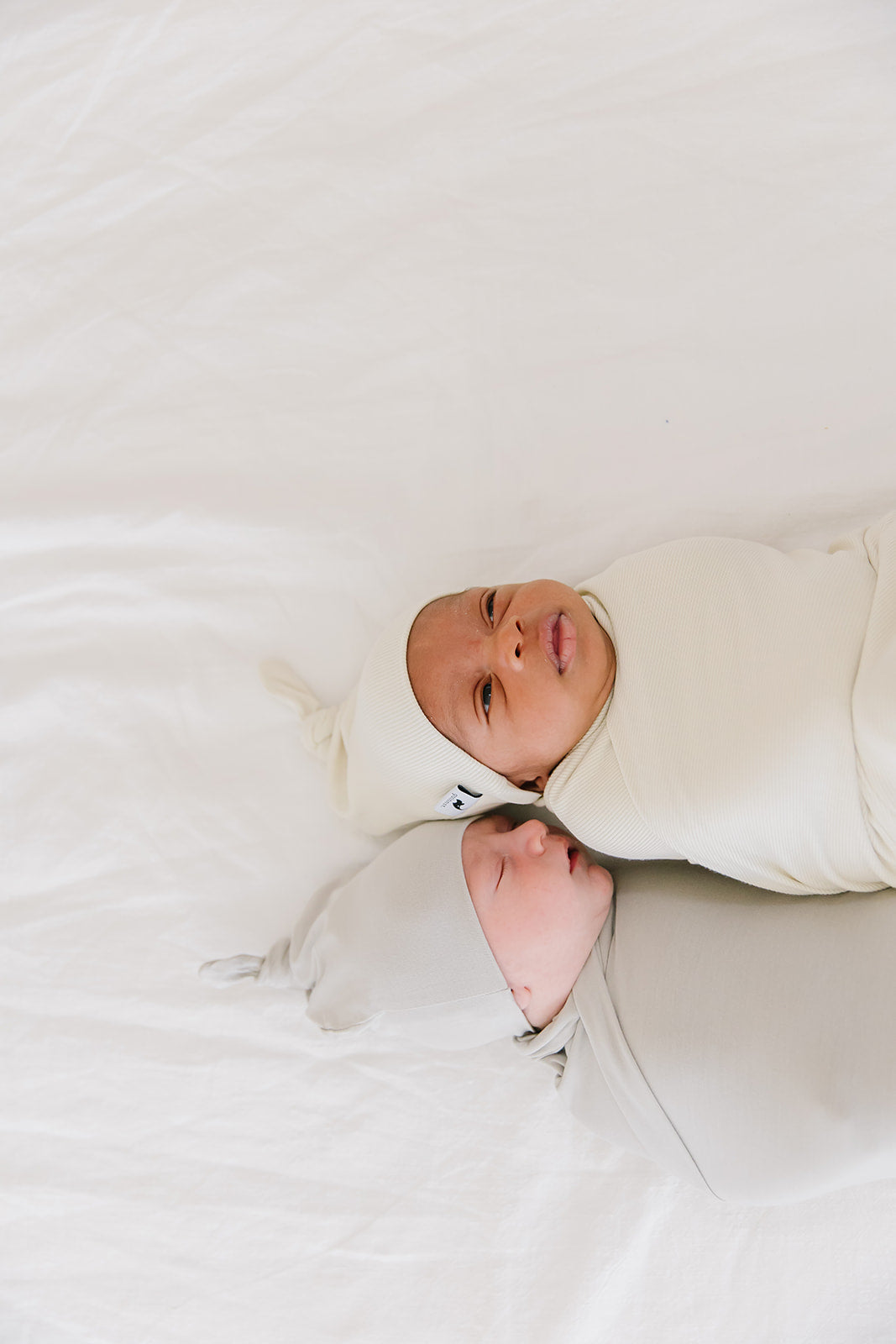 Oatmeal ribbed hat & swaddle bundle