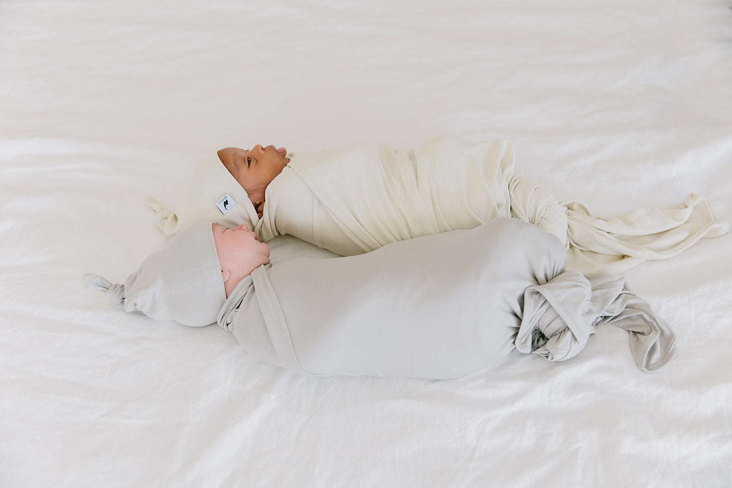Oatmeal ribbed hat & swaddle bundle