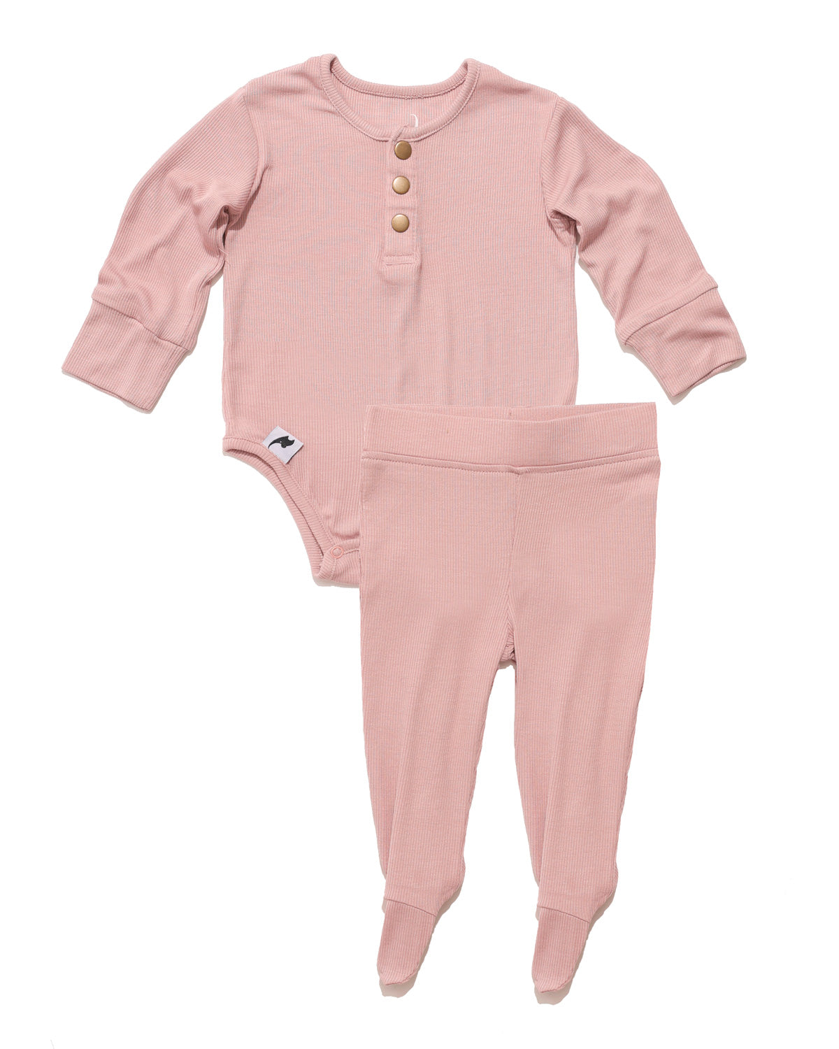 blush ribbed two-piece set