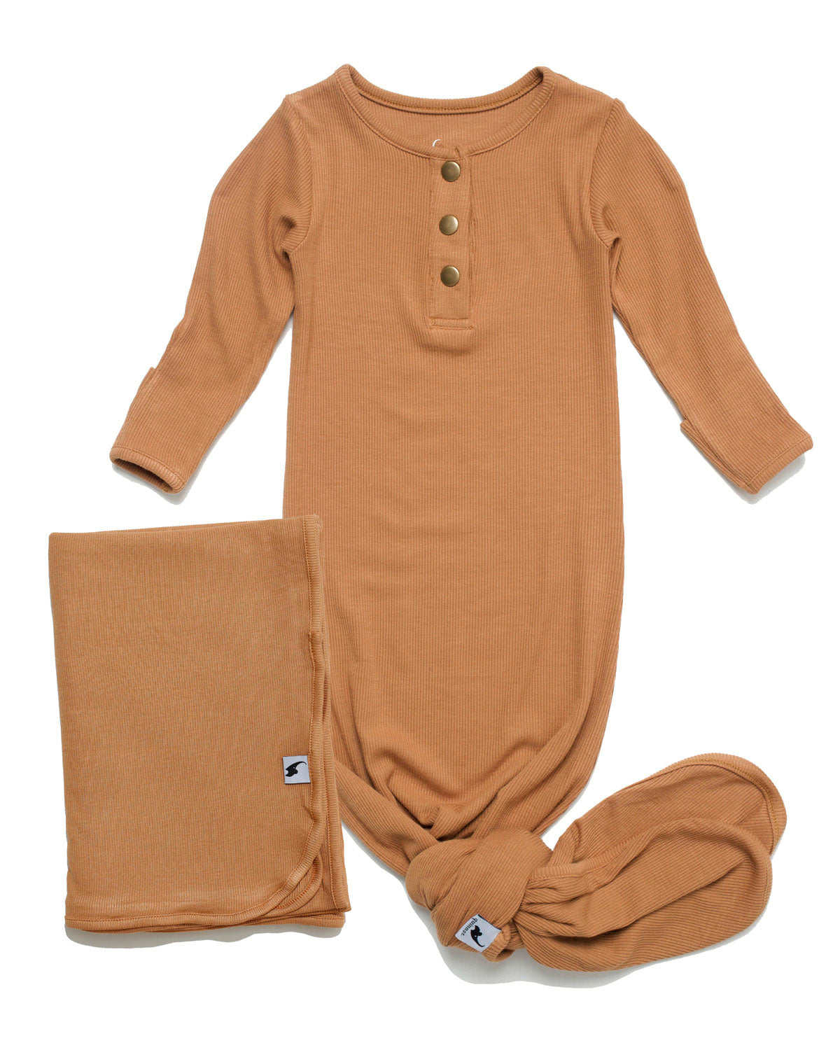 Camel ribbed sleeper swaddle bundle