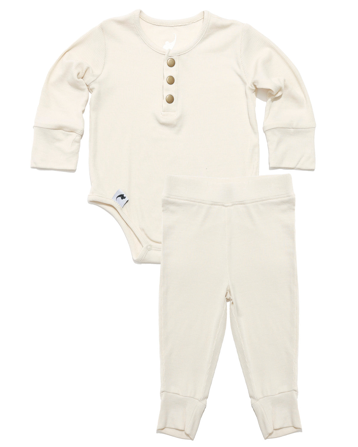 oatmeal ribbed two-piece set