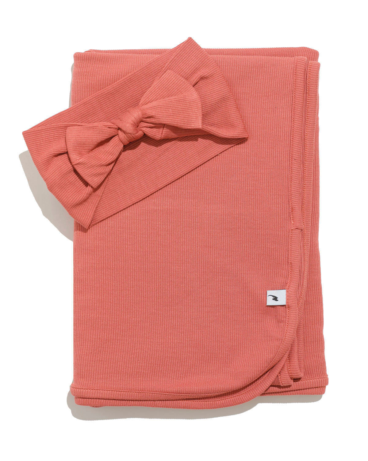 Rose ribbed knit headband & swaddle bundle