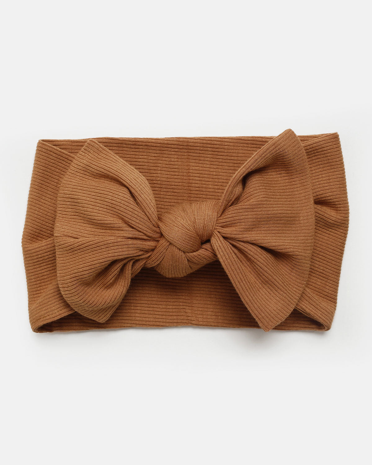 Camel ribbed knit headband & swaddle bundle
