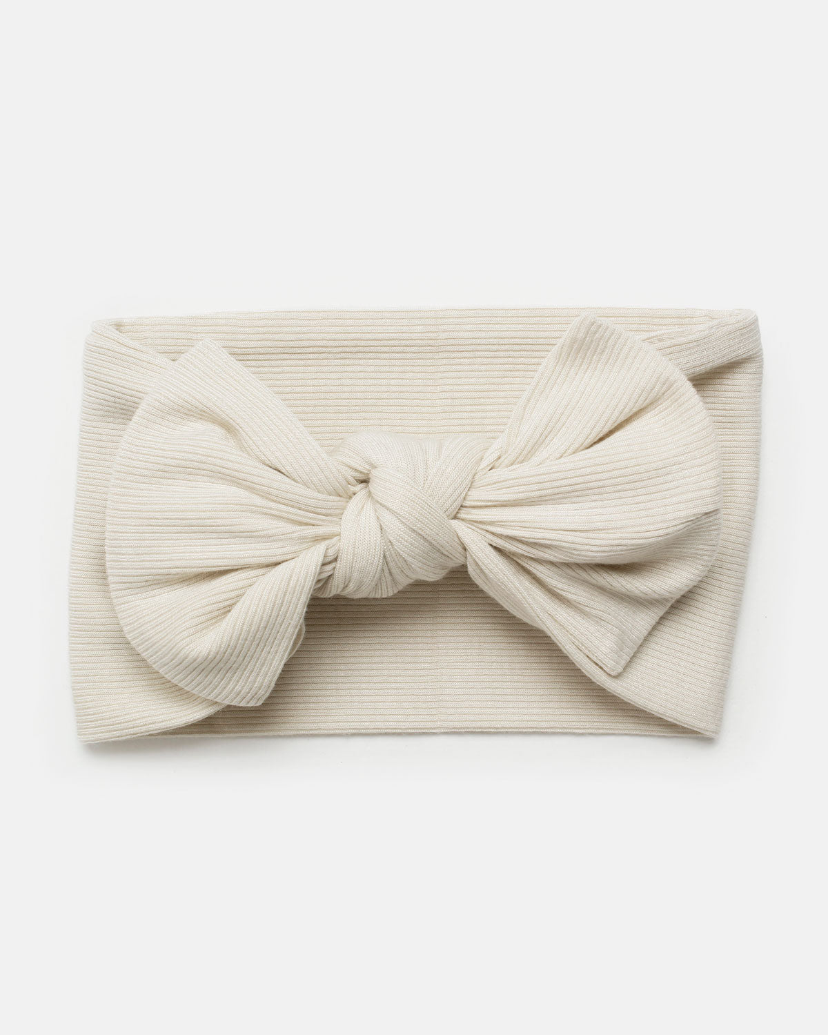 Oatmeal ribbed knit headband & swaddle bundle