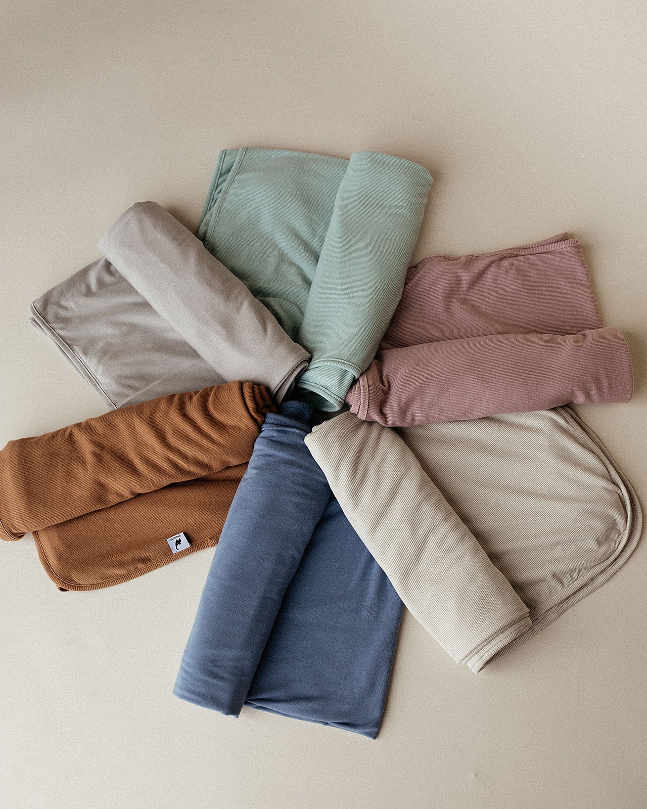 camel ribbed stretchy swaddle