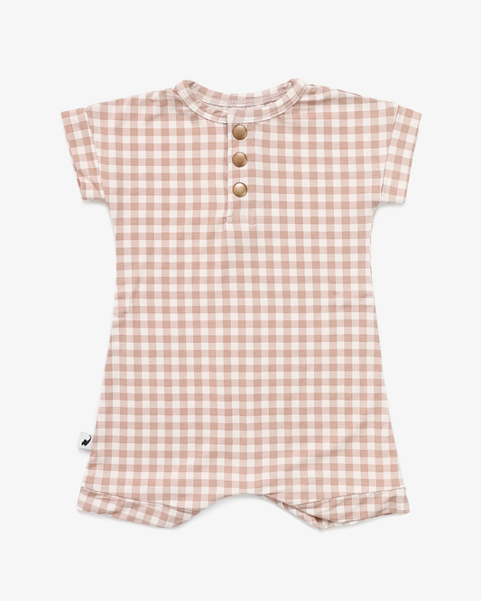 Gingham Print Romper