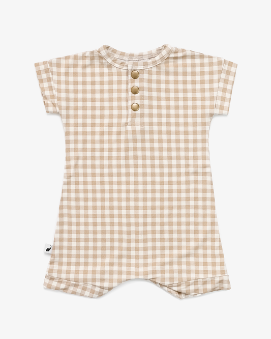 Gingham Print Romper