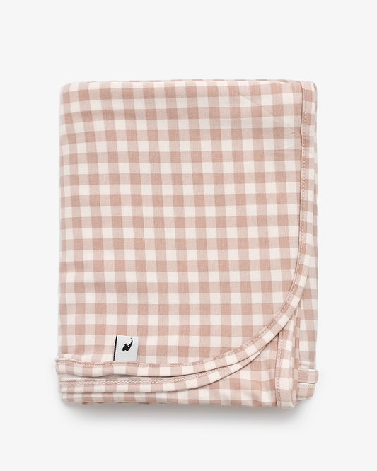 Gingham Print Stretchy Swaddle