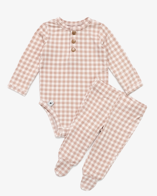 Gingham Print Two-Piece Set