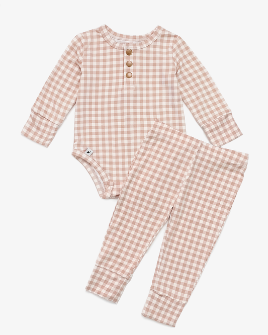 Gingham Print Two-Piece Set
