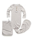 Grey waffle newborn essential bundle (knotted sleeper)