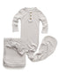 Grey waffle newborn essential bundle (knotted sleeper)