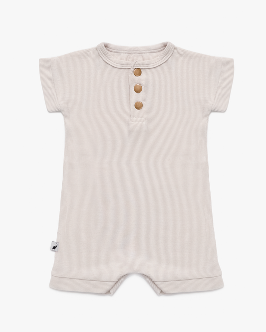 oatmeal ribbed romper