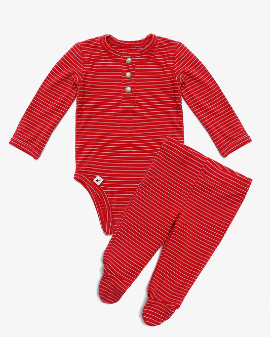 Red Stripe Two-Piece Set