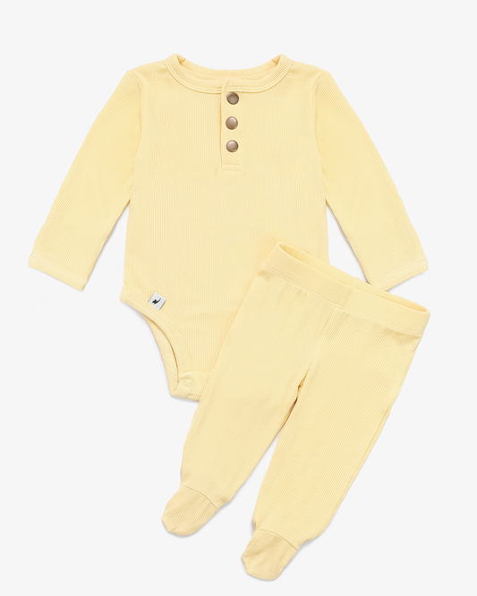 Lemon Ribbed Two-Piece Set