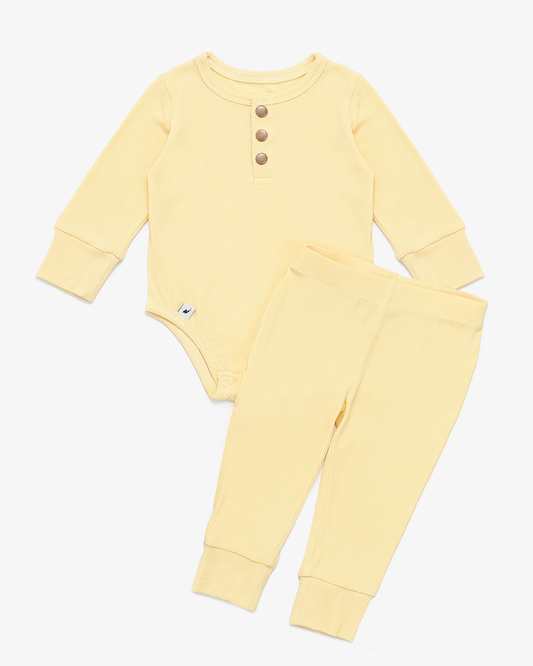 Lemon Ribbed Two-Piece Set