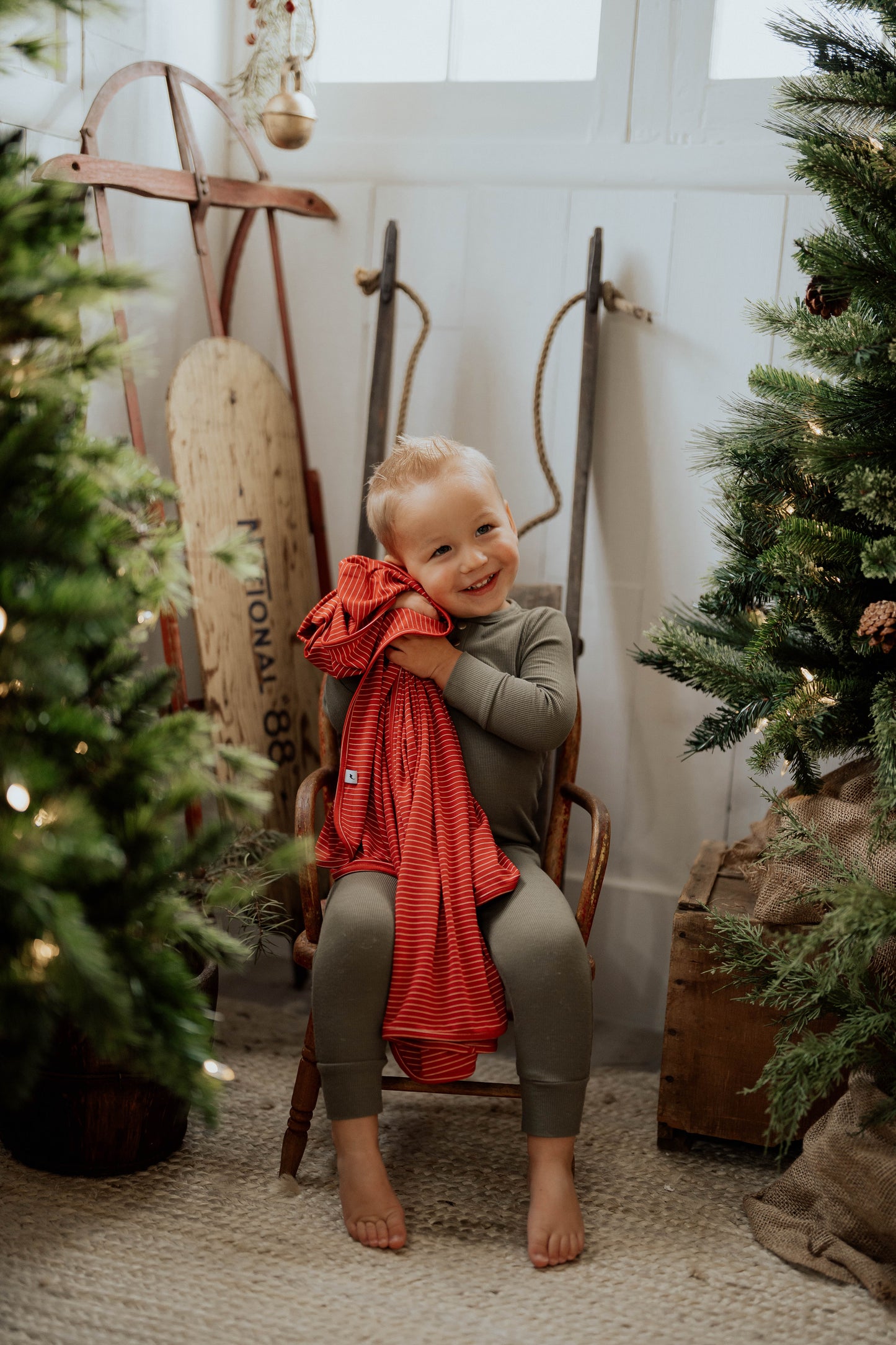 Red Stripe Stretchy Swaddle