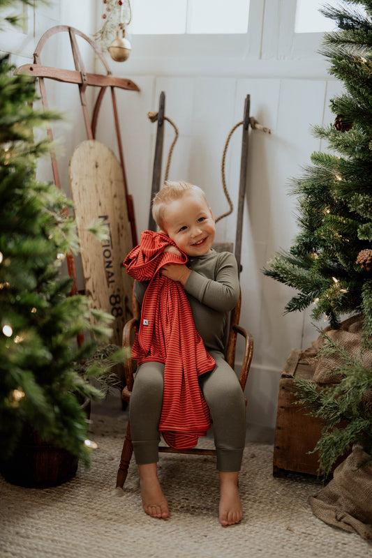 Red Stripe Stretchy Swaddle