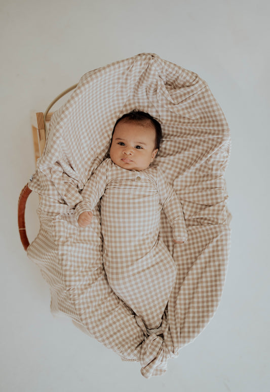 Gingham Print Knotted Sleeper