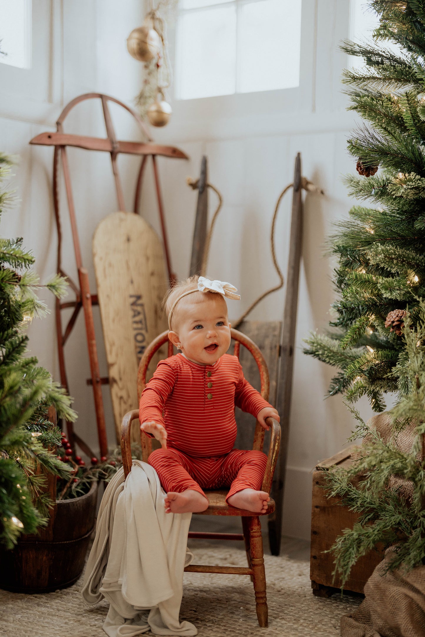 Red Stripe Two-Piece Set