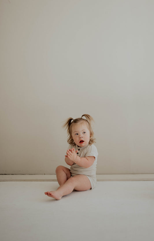 oatmeal ribbed romper