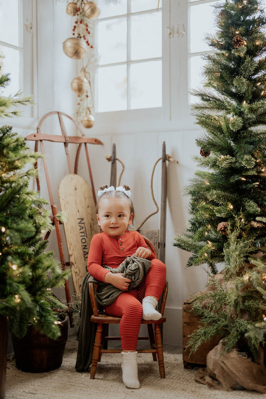 Red Stripe Two-Piece Set