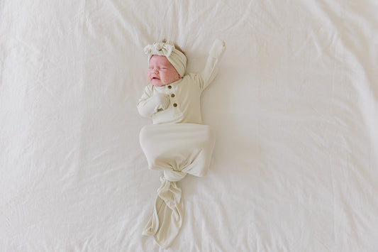 Oatmeal Ribbed Knit Headband & Sleeper Bundle