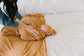 Camel ribbed newborn essential bundle (knotted sleeper)