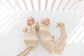 Tan ribbed newborn essential bundle (knotted sleeper)