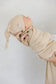 Tan ribbed hat & swaddle bundle