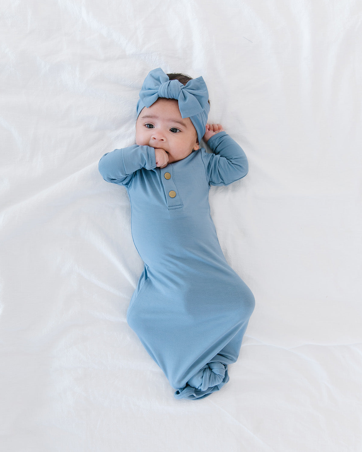baby girl knot gown and bow set