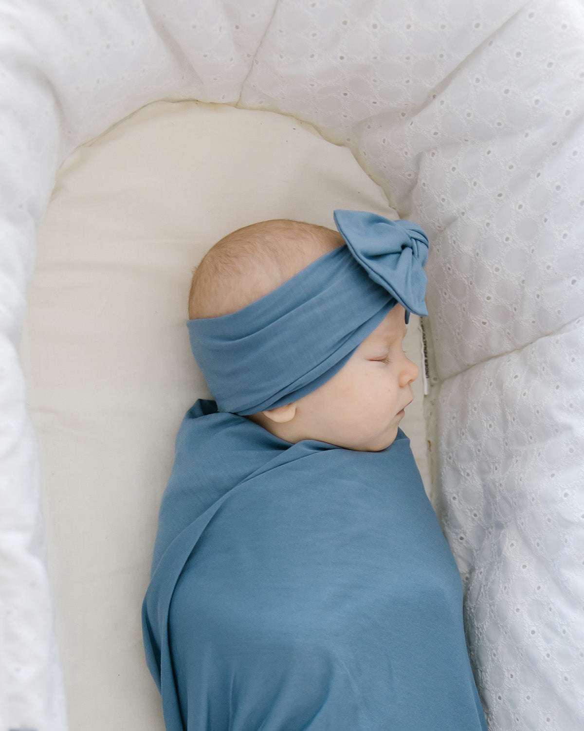 newborn baby girl swaddle and headband bundle