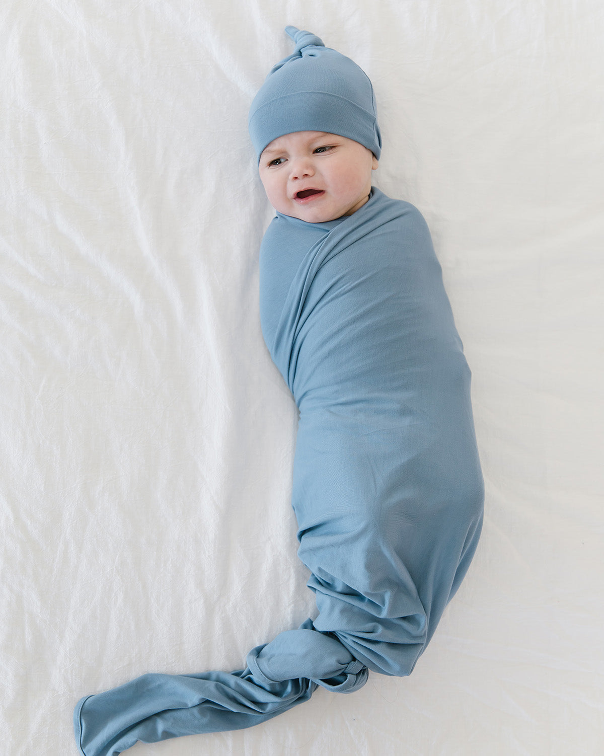 baby boy hat and swaddle set