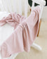 blush ribbed bamboo swaddle blankets