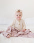 blush ribbed stretchy swaddle blanket