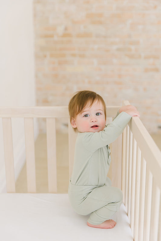 sage ribbed two-piece set