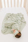 sage ribbed swaddle