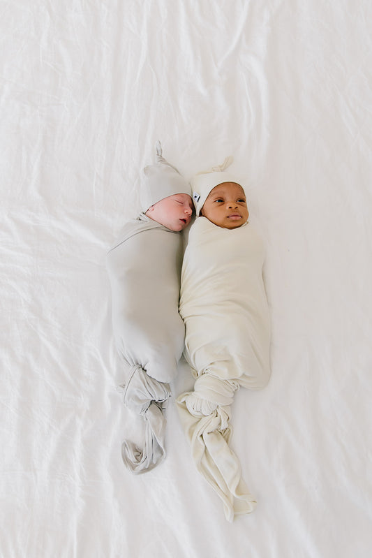 oatmeal ribbed stretchy swaddle