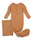 Camel ribbed sleeper swaddle bundle