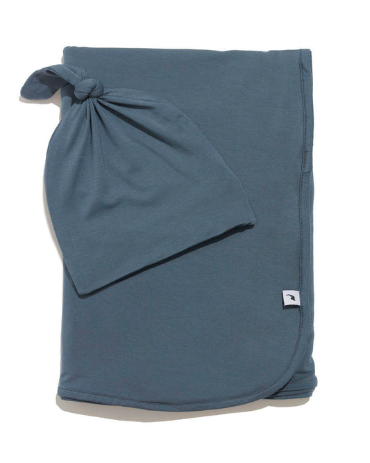 Navy hat & swaddle bundle
