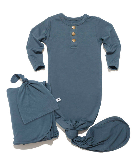 Navy newborn essential bundle (knotted Sleeper)